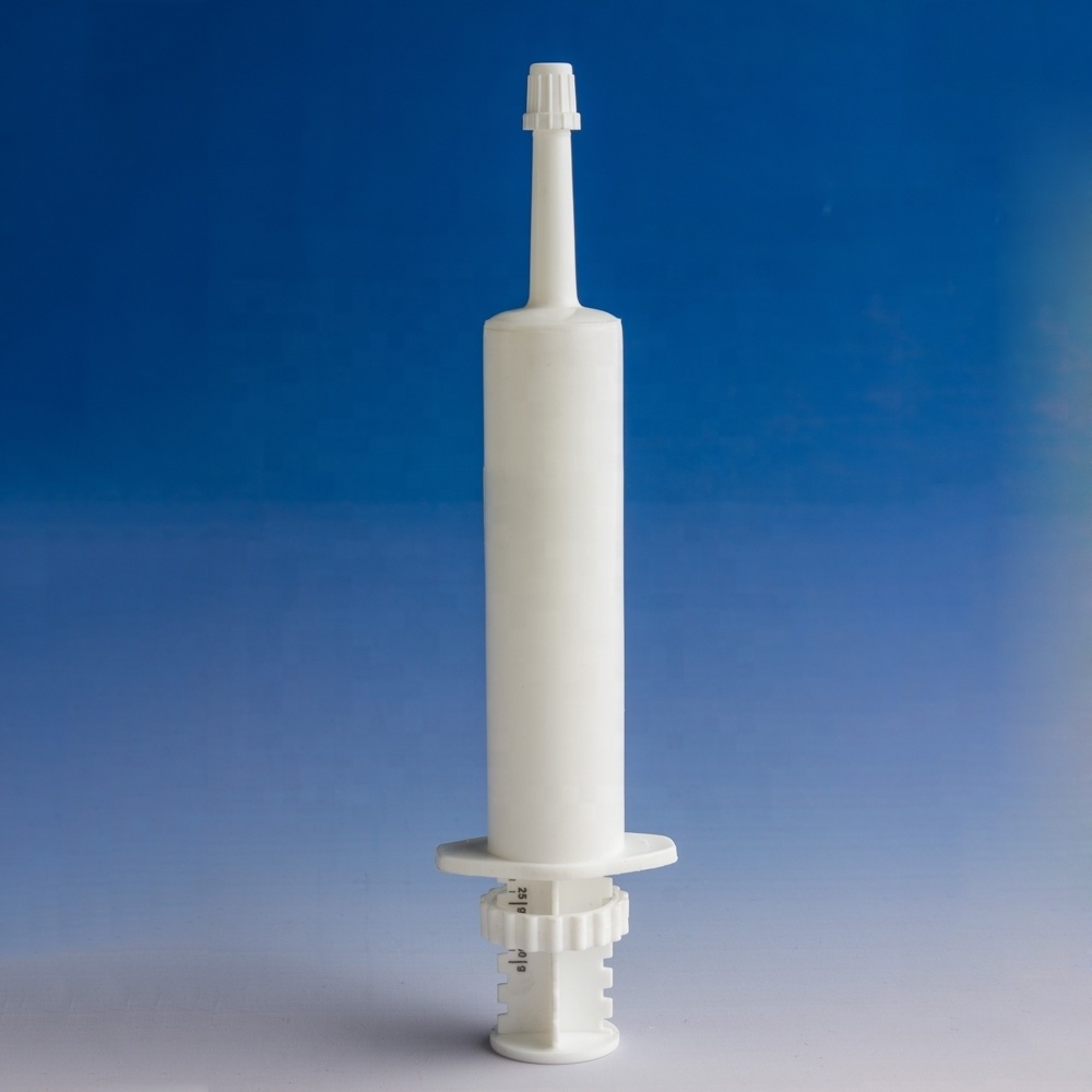 Empty 30ml Veterinary Dial a Dose Plastic Oral Paste Vet Syringes for Animal Horse Cow Equine Veterinary Use Irrigation