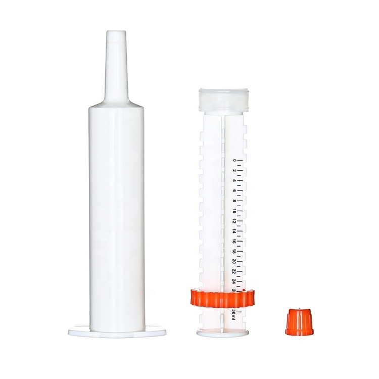 Hot sale empty 30ml packaging ointment paste fixed dose syringe with wide tip for packaging horse sootha paste