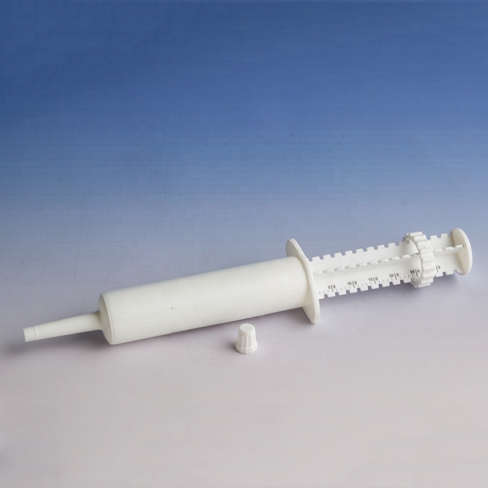 cheap injection packaging veterinary 30ml dial a dose oral syringes for horse paste from disposable plastic syringes factory