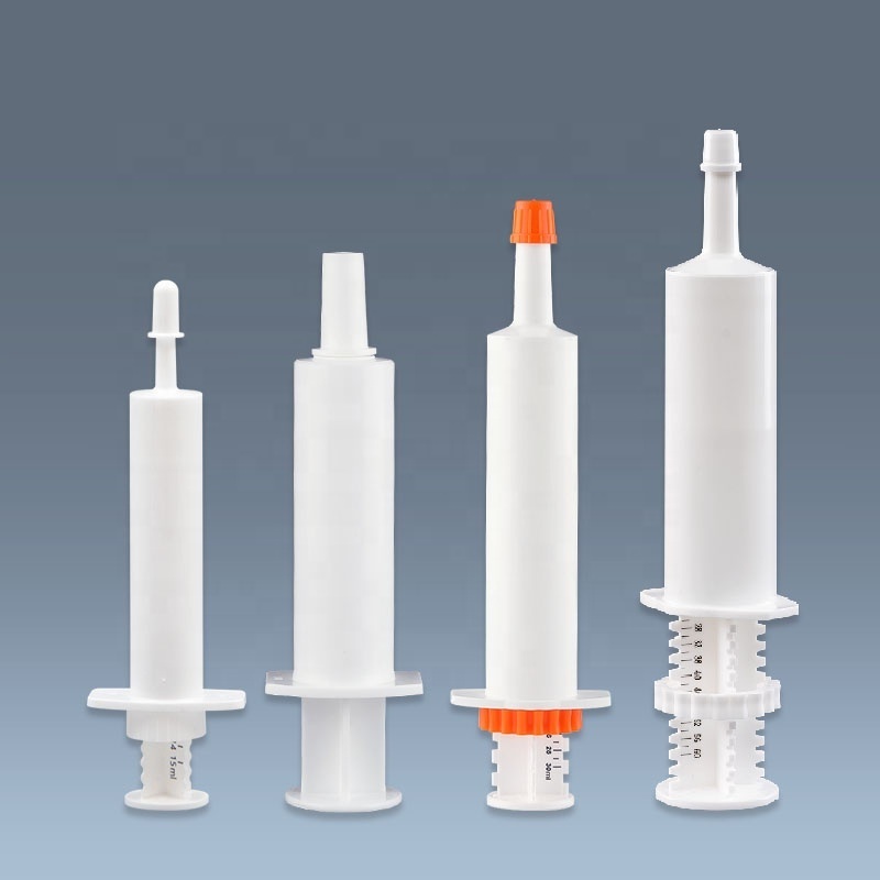 Empty 15ml 30ml 60ml oral dose paste syringe animal feeding syringe for horses camel sheeps dogs cats wormer medicine packaging