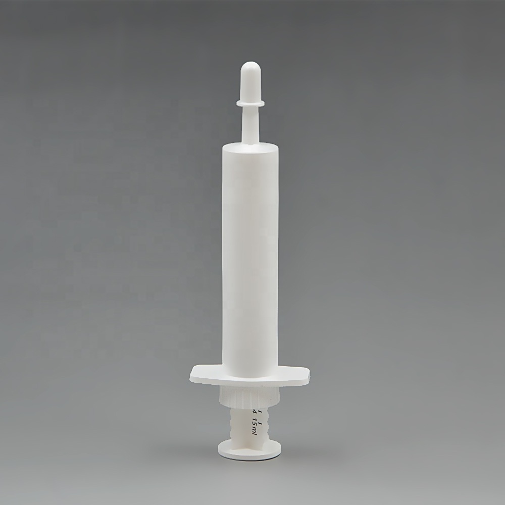 animal pets nutrition oral use syringe 15ml long cannula dial a dose tube syringe for packaging race horse and equine paste