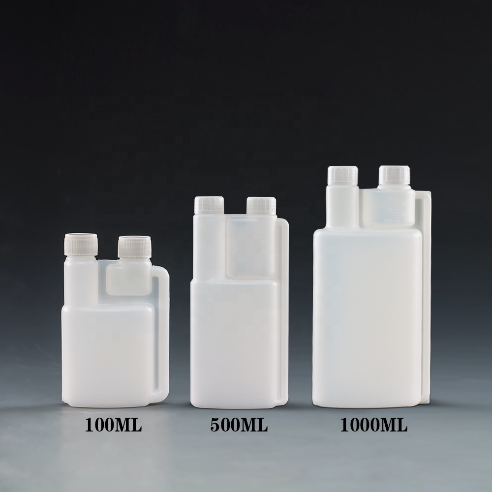 100ml 500ml 1000ml Plastic HDPE Dispenser Double Twin Neck Dosing Bottle Bettix Squeeze Dual Chambers Bottle