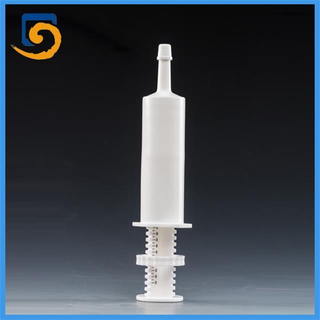 multi functional custom color white empty 60ml 60CC wide tip dial a dose horse syringes for packaging equine paste