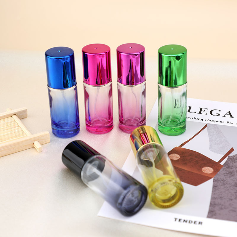 Perfume Spray Bottle Cosmetics Spray Empty Bottle Color Glass 20ml Cylindrical Gradient Hebei Personal Care Hot Stamping Screw