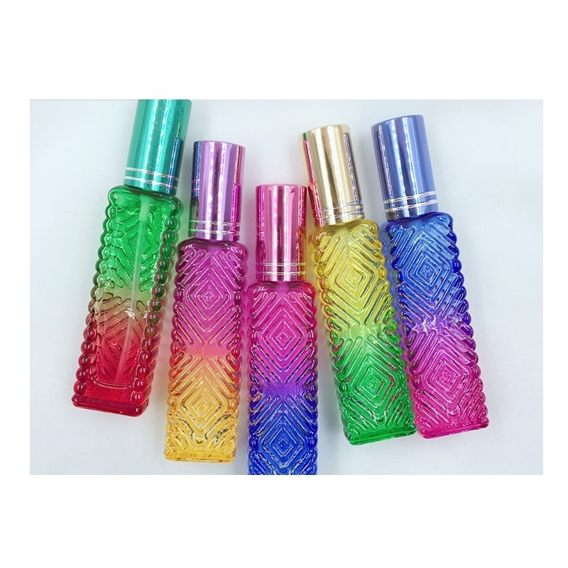 Pocket Rainbow perfume Bottle Gradient glass spray bottle 15mL Colored glass mini perfume bottle