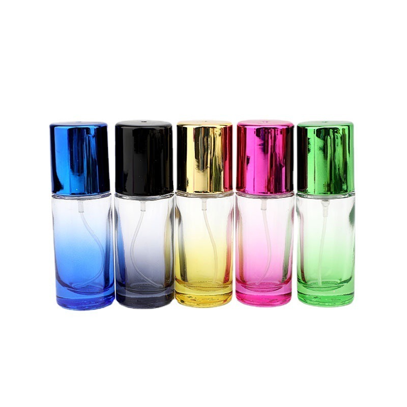 Perfume Spray Bottle Cosmetics Spray Empty Bottle Color Glass 20ml Cylindrical Gradient Hebei Personal Care Hot Stamping Screw