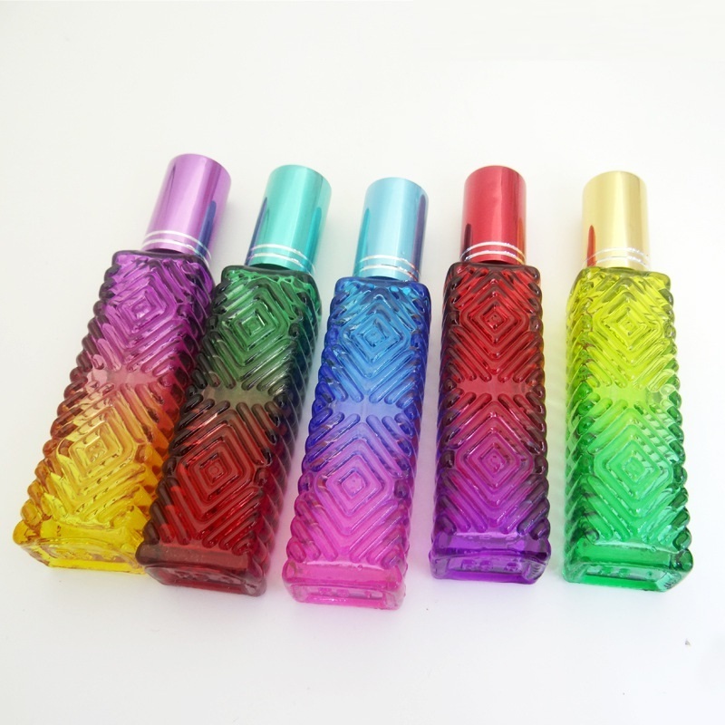 Pocket Rainbow perfume Bottle Gradient glass spray bottle 15mL Colored glass mini perfume bottle