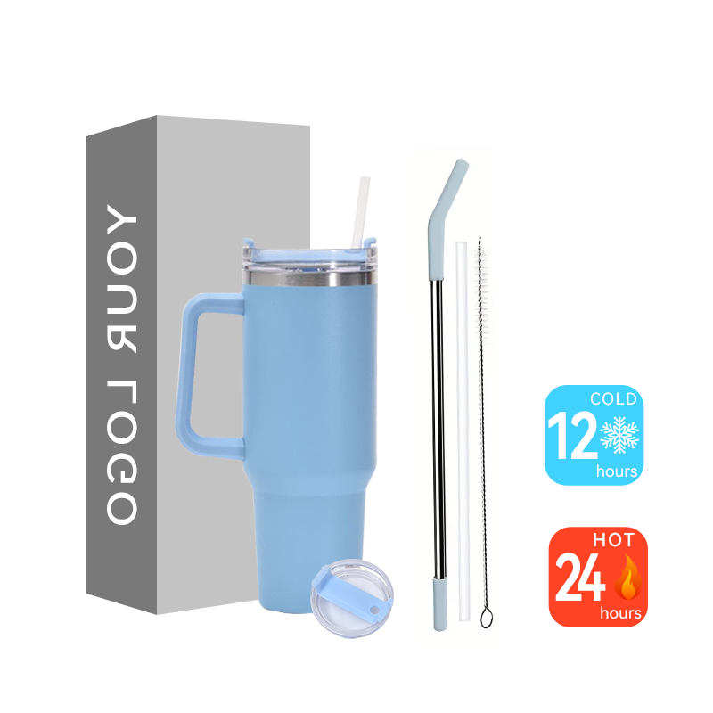 40 oz Tumbler with handle Quencher H2.0  Stainless Steel Vacuum Insulated Tumbler with Lid and Straw for Sport Water bottle