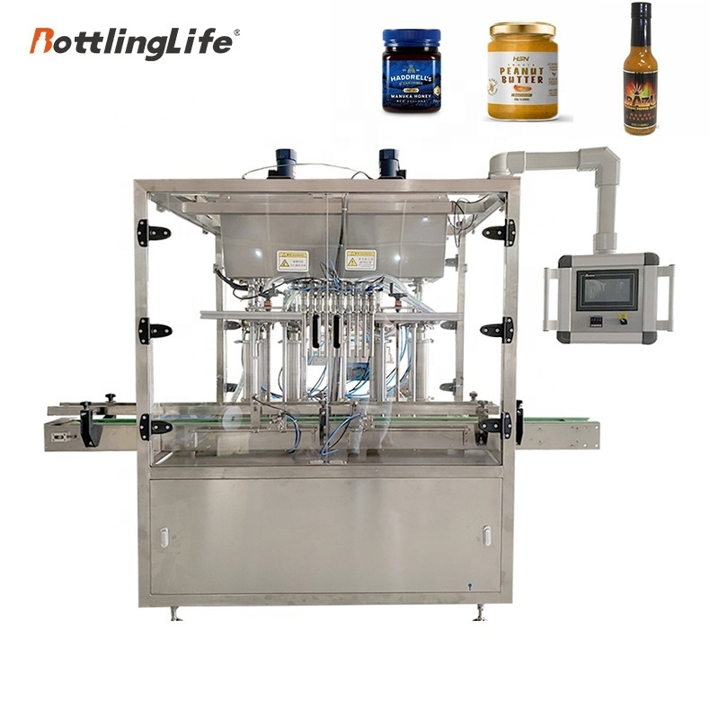 Advance design automatic  5oz woozy bottle hot sauce  tomato sauce peanut butter  filling machine 6 head liquid filling machine