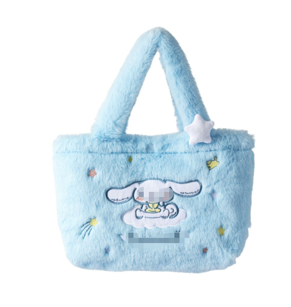 Botu Sanrioed Plush Tote Bag Hello Kitten My Melody Kuromi Kawaii Doll Plush Bags Plush Shoulder Bags Girls