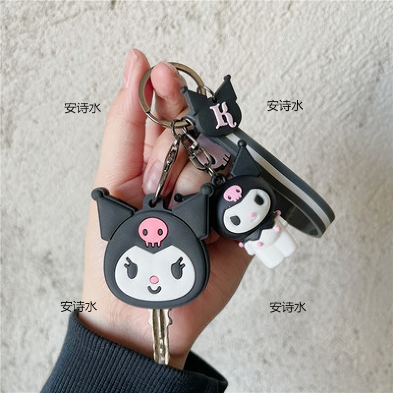 Kawaii Anime My Melody Kuromi Cinnamoroll Key Cover Cartoon Key Chain Pendant Women Key Holder Female Key Ring Gift Toy