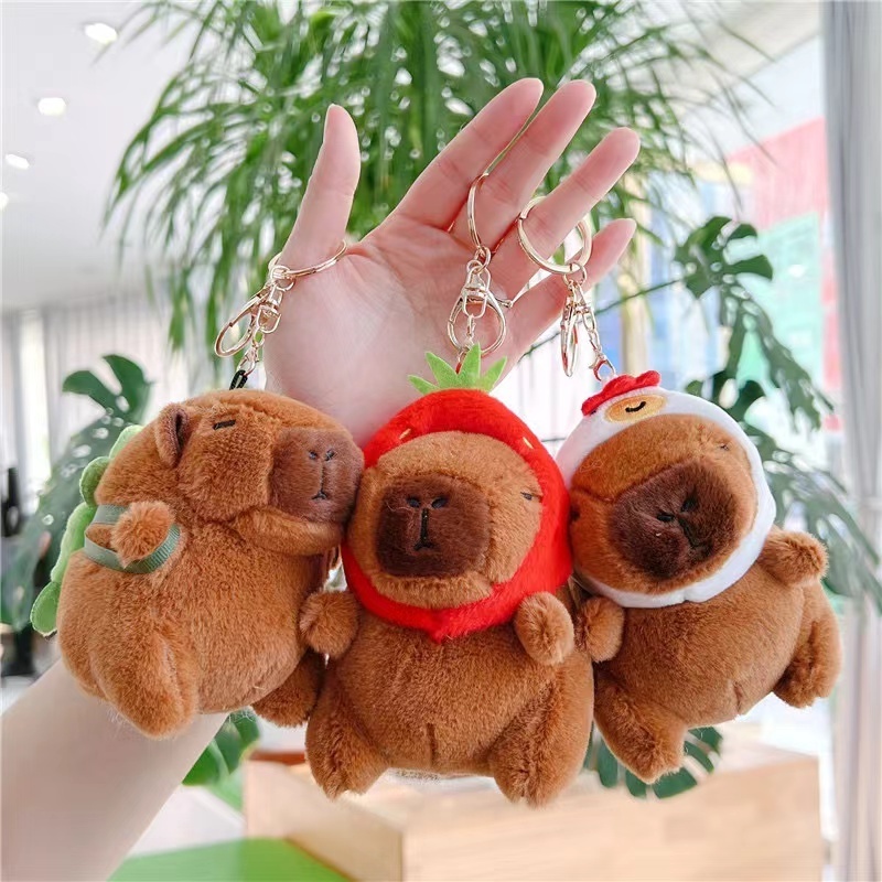 Botu Wholesale Custom Plush Keychains Capybara Stuffed Animal Plushies Mini Cute Cuddly Accessories Plush Keychain Pendants Doll