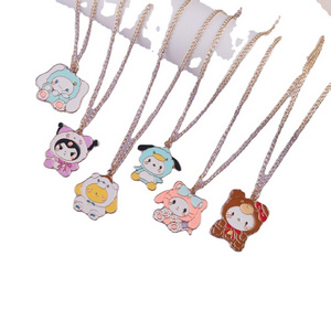 Botu Kawaii anime Kuromi mymelody Cinnamoroll kitty anime Girl Friend Necklace Student Gift Collar Chain Couple Pendant Jewelry