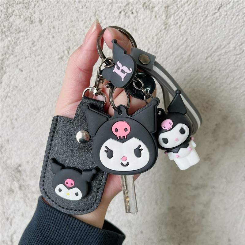 Kawaii Anime My Melody Kuromi Cinnamoroll Key Cover Cartoon Key Chain Pendant Women Key Holder Female Key Ring Gift Toy