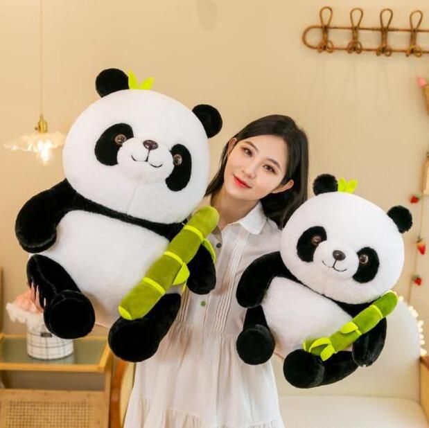 Botu 2 In 1 Bamboo Tube Panda Plush Toy Kawaii Cute Stuffed Toys Animal Tearful custom logo Doll Pillow Toys For Kids Gift