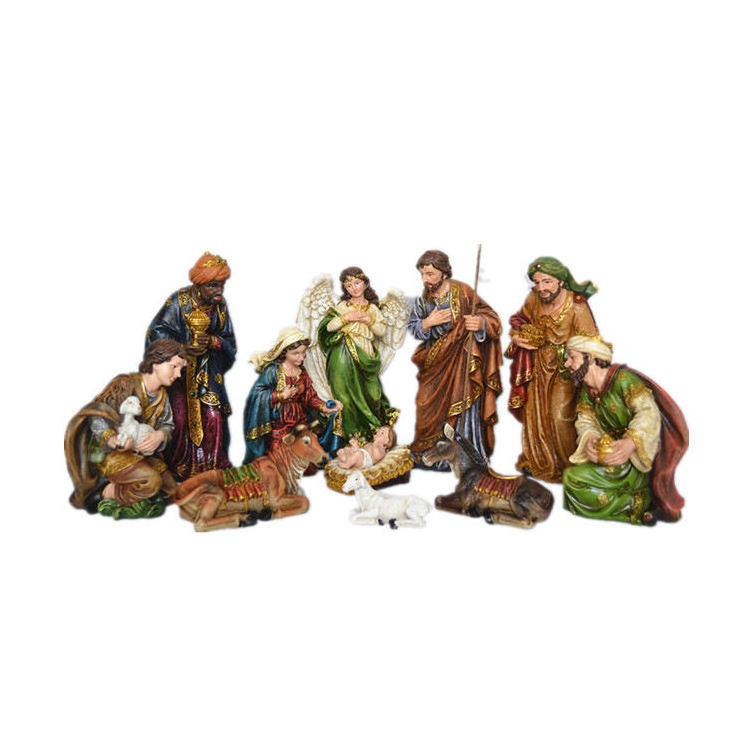 Botu Nativity Ornaments Jesus Decor Animal Tabletop Decor Gifts For Office Resin Jesus Christmas Figurine Resin Church Statues