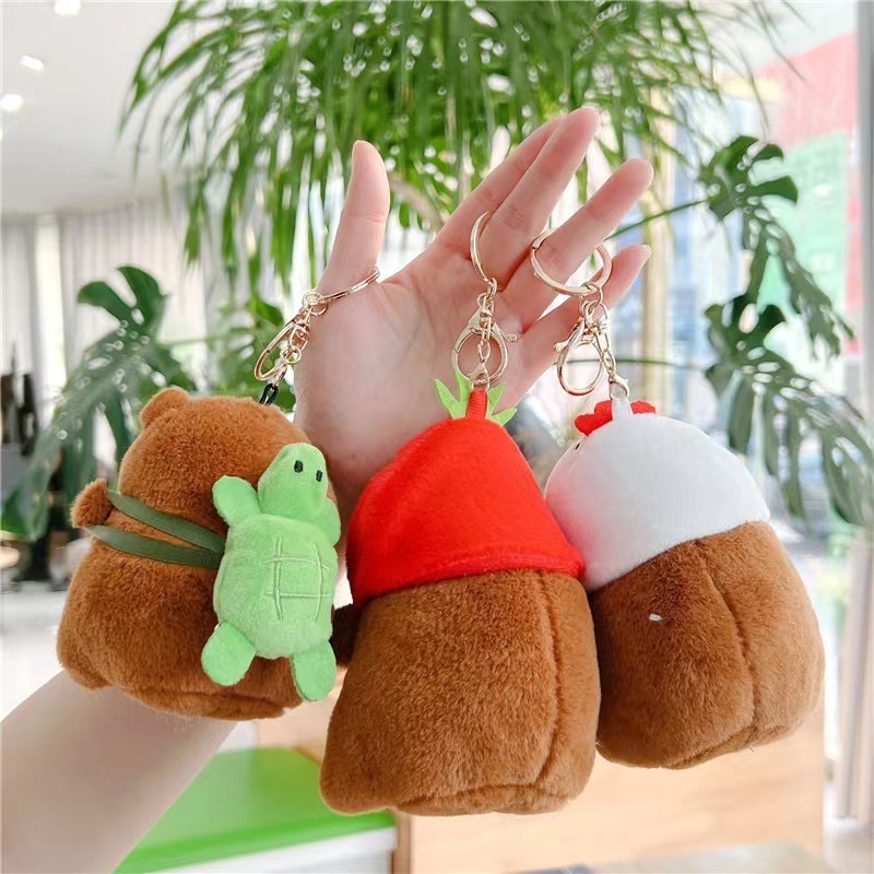 Botu Wholesale Custom Plush Keychains Capybara Stuffed Animal Plushies Mini Cute Cuddly Accessories Plush Keychain Pendants Doll