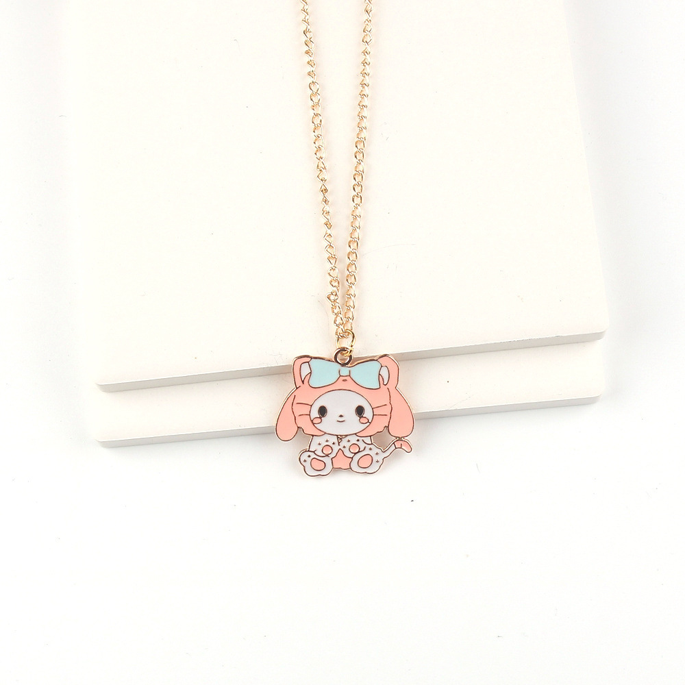 Botu Kawaii anime Kuromi mymelody Cinnamoroll kitty anime Girl Friend Necklace Student Gift Collar Chain Couple Pendant Jewelry