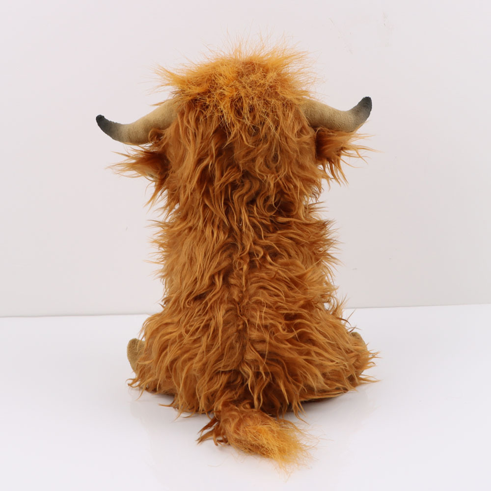 Botu 2023 Manufacturer Custom Highlands Cows Brown Animal Weighted Plush Toy Stuffed Scotish Highland Cow For Kids