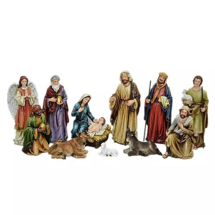 Botu Nativity Ornaments Jesus Decor Animal Tabletop Decor Gifts For Office Resin Jesus Christmas Figurine Resin Church Statues