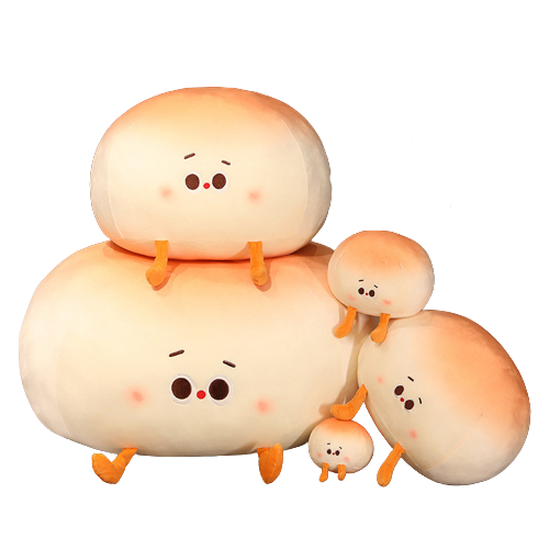 BoTu Cute Plush Simulation Steamed Bun Pillow Stuffed Bun Cartoon Bread Plush Food Girls Sleeping Pillow Cushion Kids Toys Home