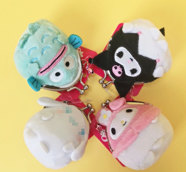 Botu Cute Sanrioed Purse Kuromi Melody Soft Stuffed Doll Coin Bag Japanese Plush Mini Wallet Cartoon Pendant Xmas Gift