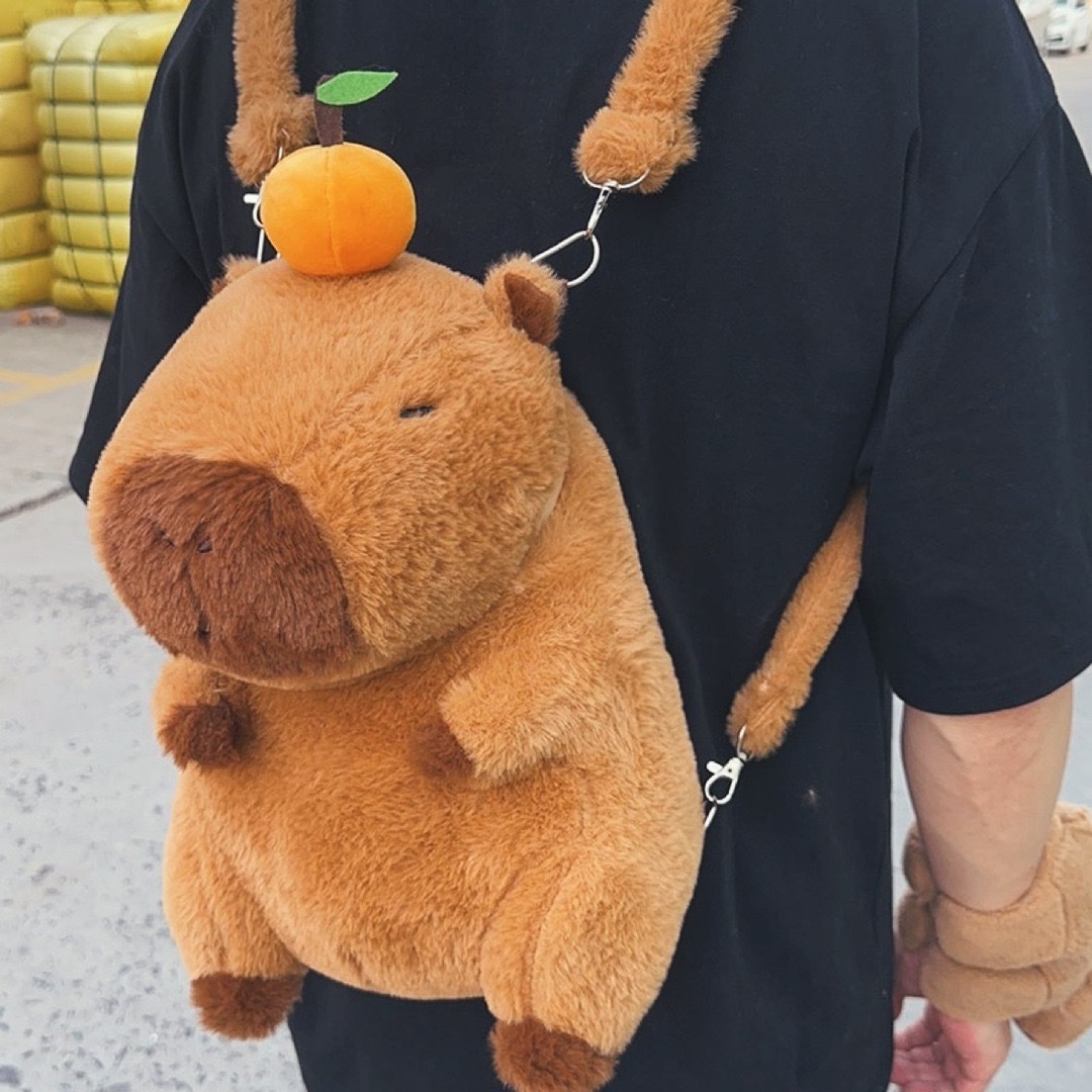 Botu Hot Selling 35cm Capybara Backpacks Stuffed Animals Plush Toys Cute And Soft Kids Best Gifts Creative Capybara Plush Bags