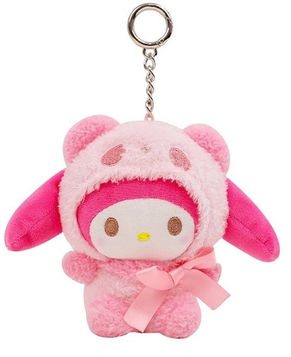 Botu  Sanrioed 12cm Kuromi My Melody K Cat Pc Dog Hello Kitten Keychain Anime Plush Figure Pendant Accessories Cute Animals Toys