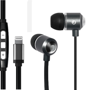 high quality light ning in ear earphone with mic stereo high bass headphones for iphone