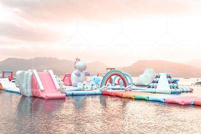 Classical Aqua Park Used Floating inflatable floating water park Water Games Jumping Bouncer gonflable water park