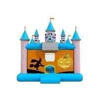 Halloween pumpkin theme Home use small size pvc inflatable jumping  bouncy castle for party