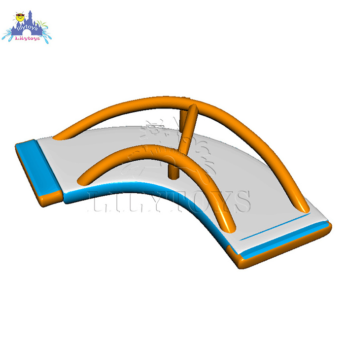 lilytoys inflatable curve bridge 0.9mm PVC Water Play Equipment floating aqua park with TUV