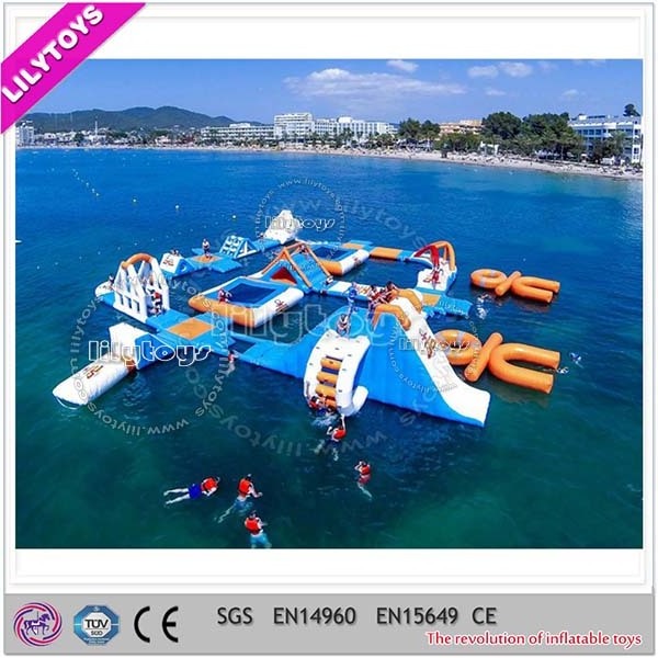 Ocean inflatable floating water playground, mega inflatable waterpark prices, inflatable water sport games