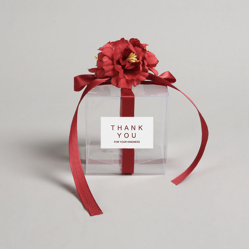 Custom PVC Sugar Box Thanksgiving Wedding Party Favor Candy Transparent Gift Plastic Box