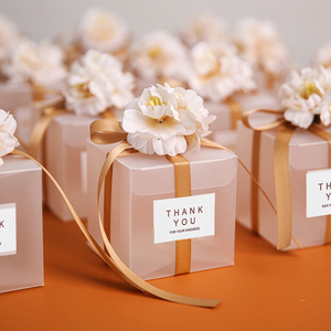 Custom PVC Sugar Box Thanksgiving Wedding Party Favor Candy Transparent Gift Plastic Box