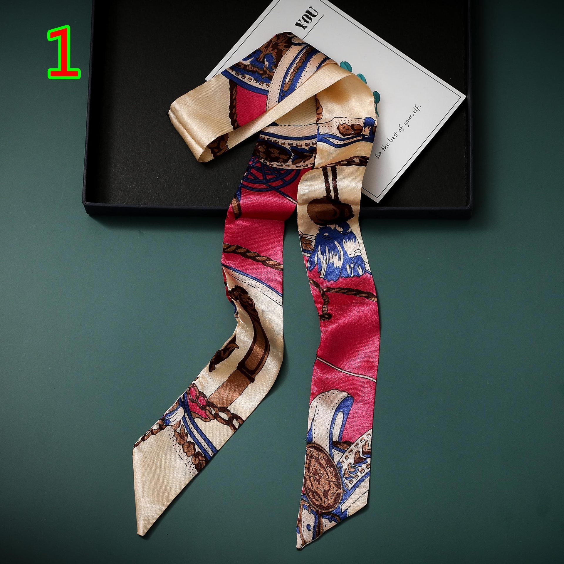 Wholesale Spring Small Long Narrow Ribbon Various Colors Bag Handle Stewardess Scarf Silk Scarf