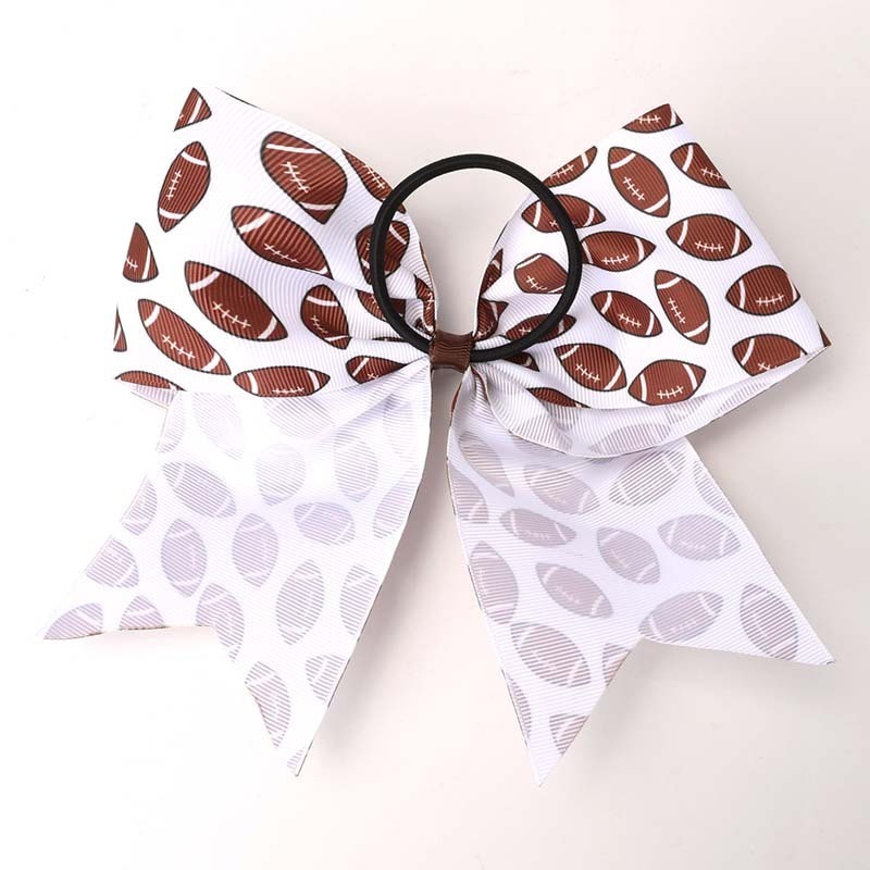 New Children's Hair Accessories Ribbon Bow Football Softball Pattern Hair Tie Headband