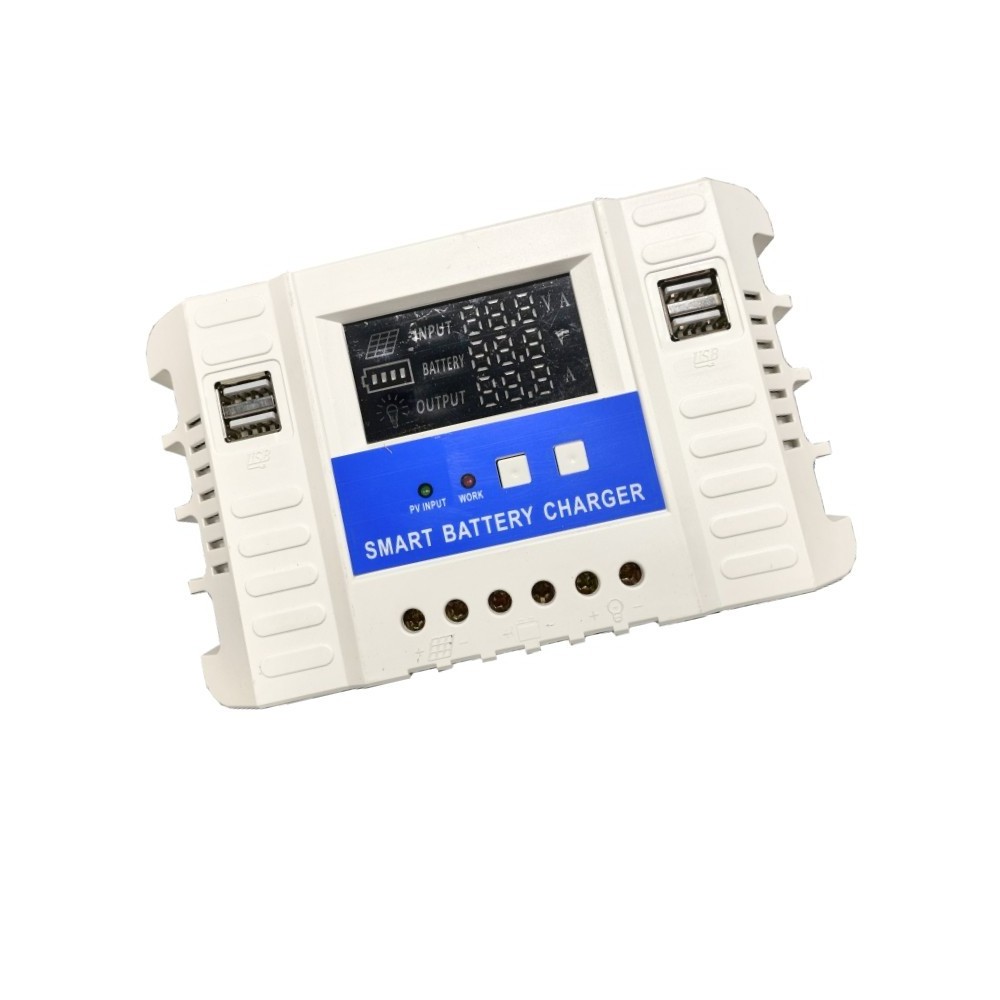 Digital tube night light display 12V24V30A solar controller photovoltaic power generation solar charging controller