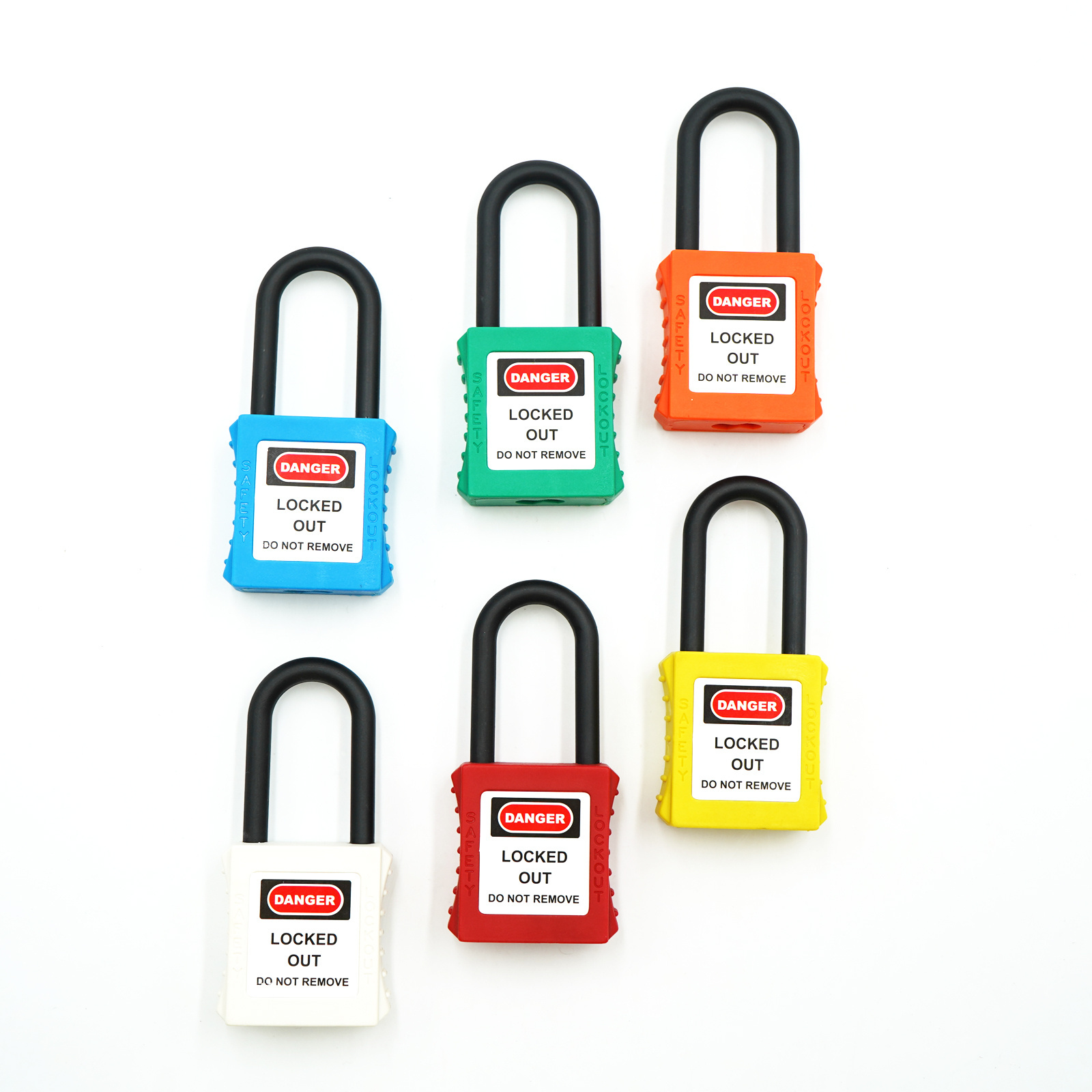 BOVII Nylon LOTO Safety Padlock Keyed Alike Lockout Tagout Padlock For Lockout Insulated Against The Effects Of Electricity