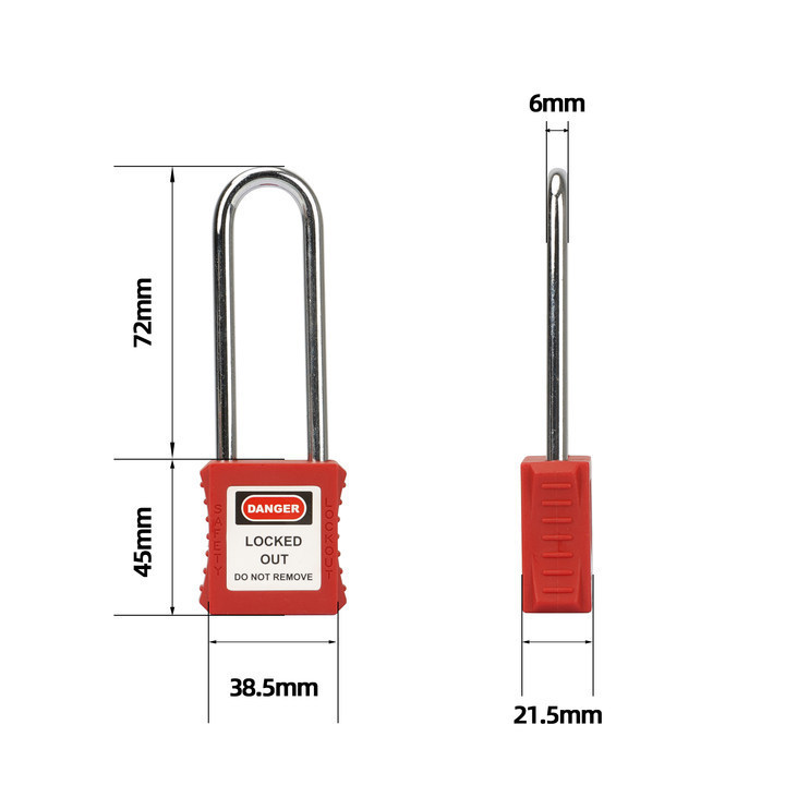 Bovii 76mm Long Steel Shackle Master Lock Master Key OEM Loto Safety Lockout Tagout Padlock