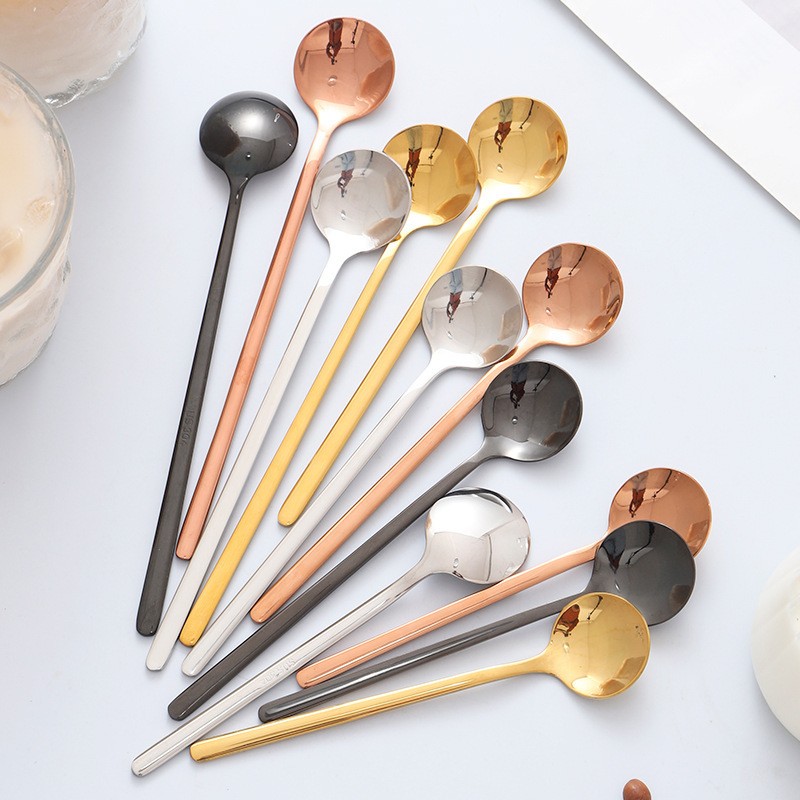 Customized Mini Gold Spoons Ice Cream Stirring Small Metal Gelato Stainless Steel Coffee Tea Spoon