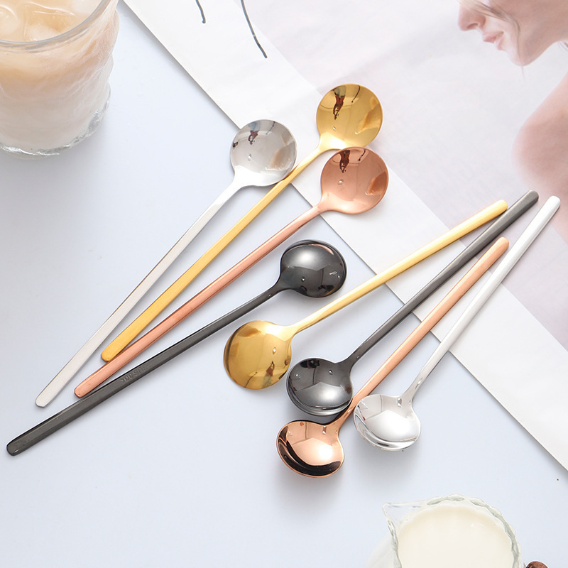 Customized Mini Gold Spoons Ice Cream Stirring Small Metal Gelato Stainless Steel Coffee Tea Spoon