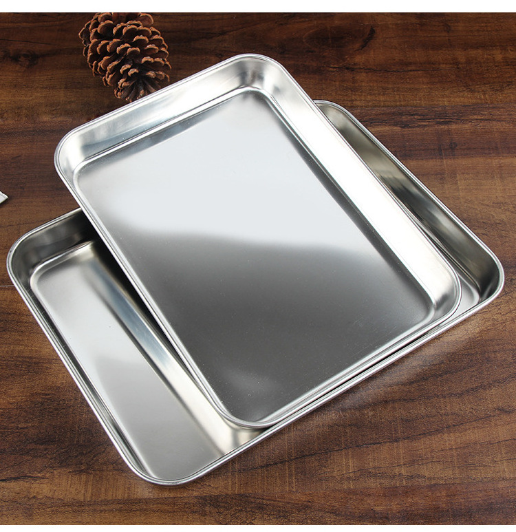 New Arrival Flat Metal Cake Roasting Sheet Pans Bakery Stainless Steel Baking Tray For Oven