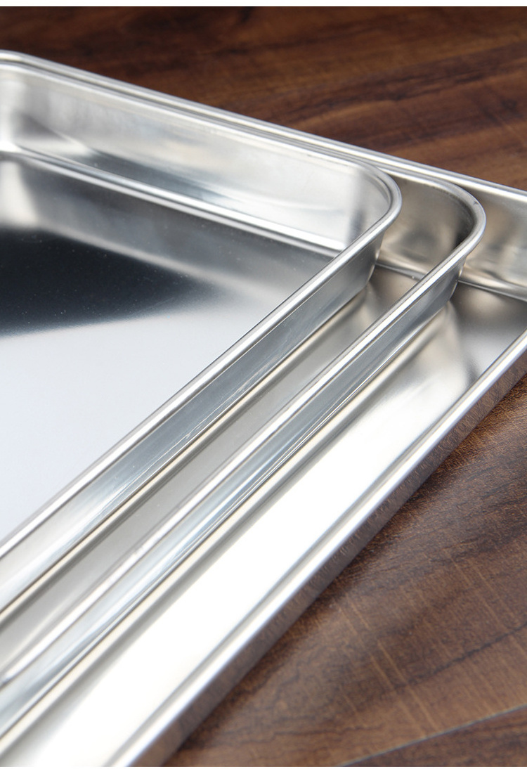 New Arrival Flat Metal Cake Roasting Sheet Pans Bakery Stainless Steel Baking Tray For Oven