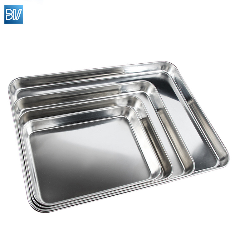 New Arrival Flat Metal Cake Roasting Sheet Pans Bakery Stainless Steel Baking Tray For Oven