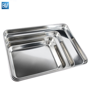 New Arrival Flat Metal Cake Roasting Sheet Pans Bakery Stainless Steel Baking Tray For Oven