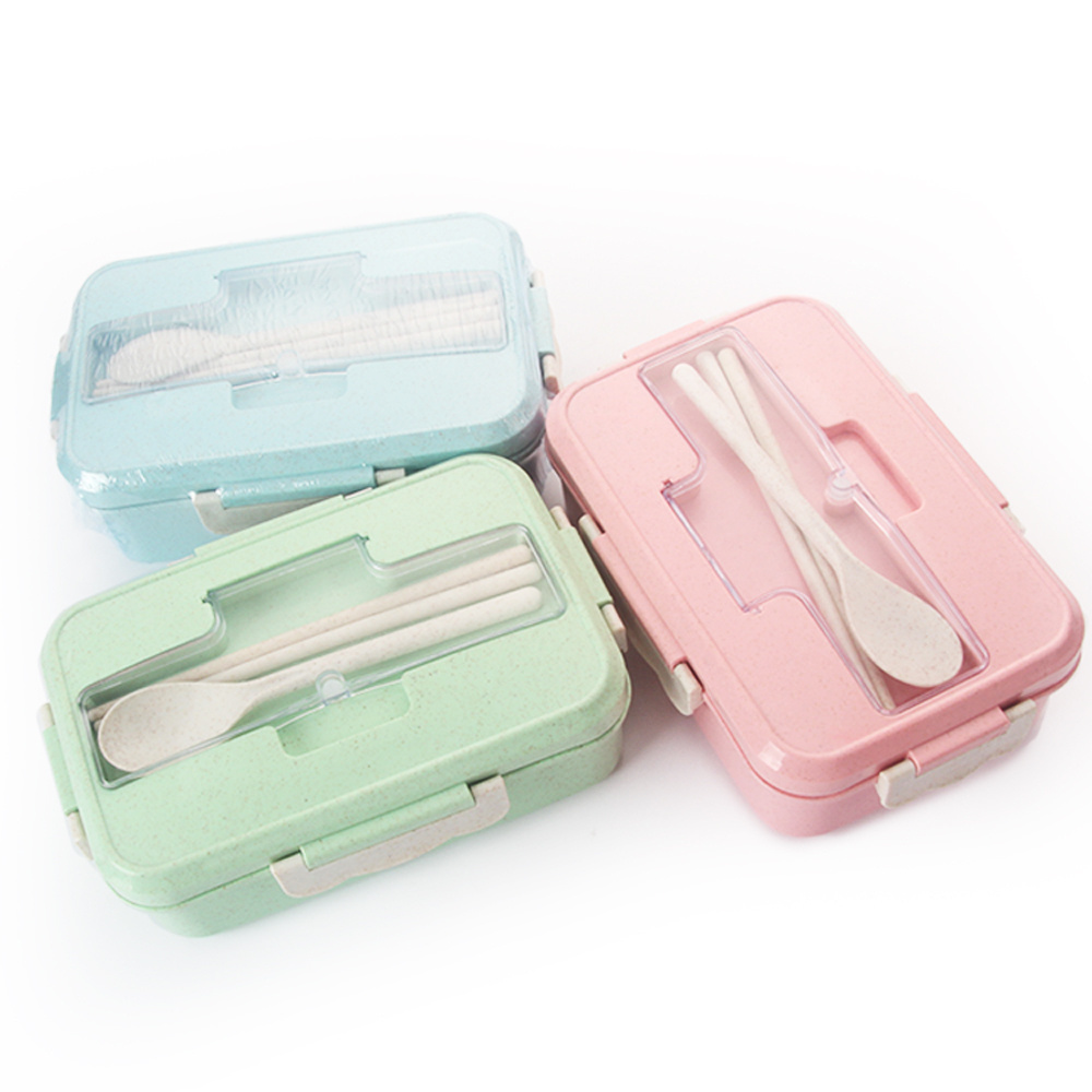 Eco Food Container Biodegradable Reuse Wheat Straw School Bento Lunch Box Logo custom lunch boxes