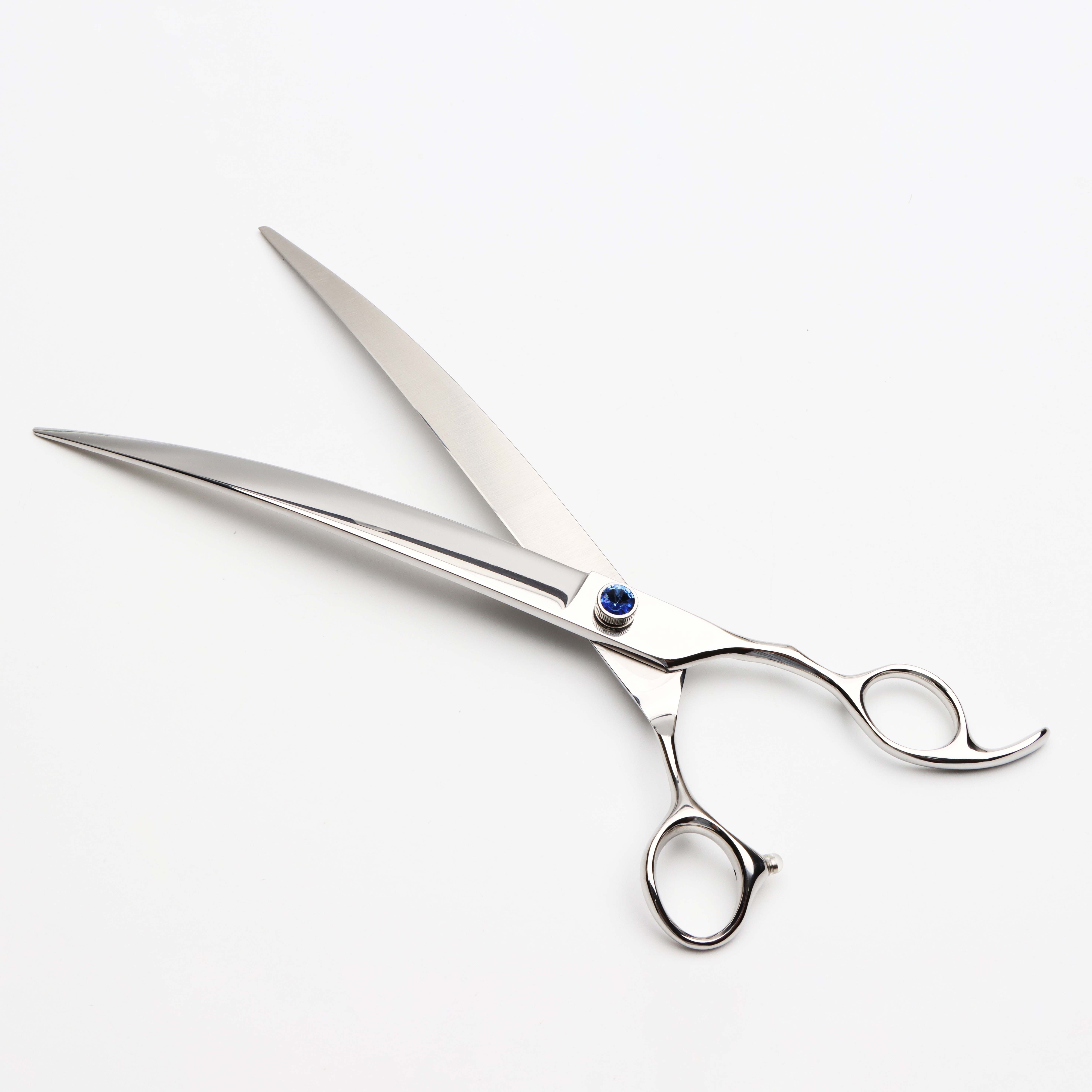 Factory sell best hair cutting scissors for large dog 10 inches pets grooming scissors set curved