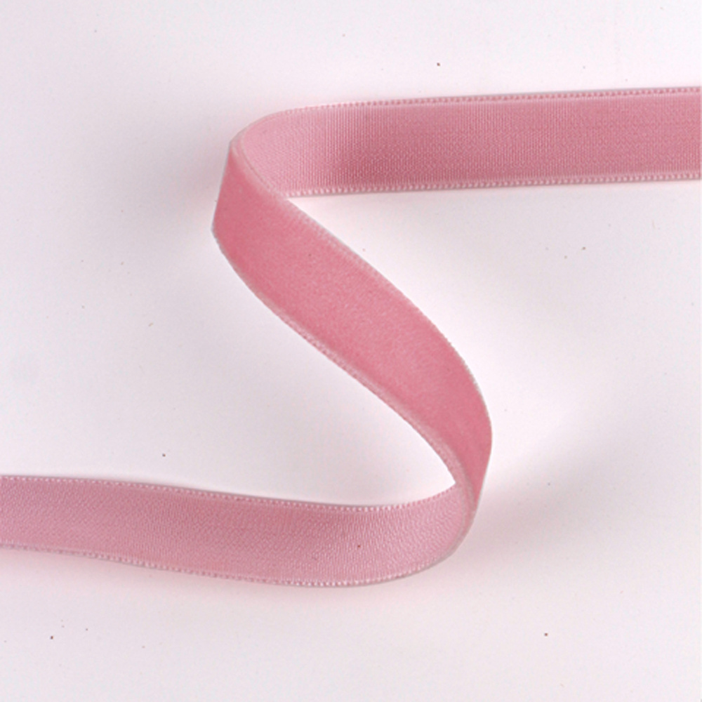 1 inch stretch velvet ribbon 25mm single face pink velvet ribbon