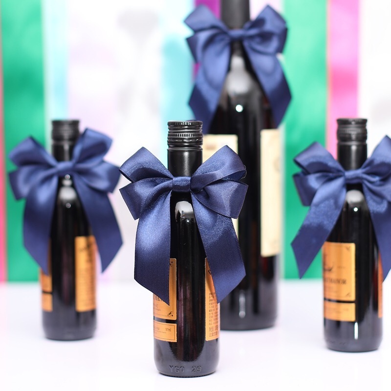 MSD Factory Custom Elastic Loop Ribbon Bows Wholesale Wine Bottle Neck Decorative Bows